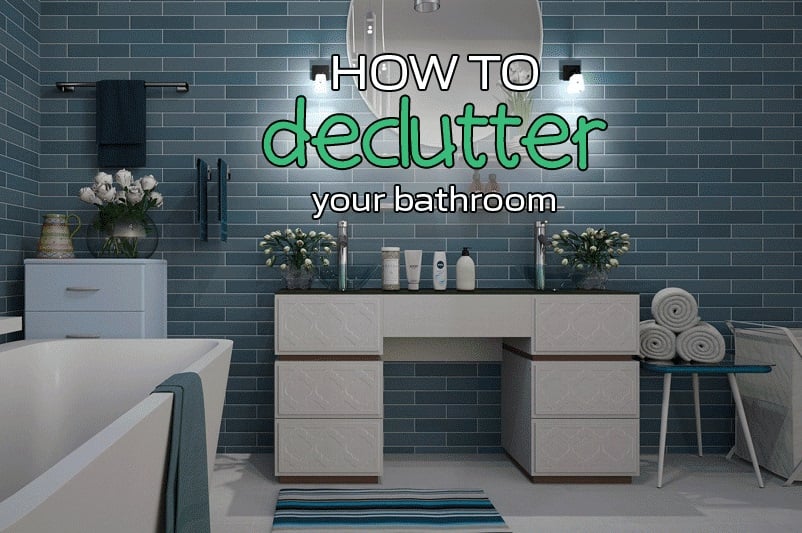 an image showing a tidy bathroom as part of the blog post by heatandplumb.com titled How to Declutter your Bathrooms