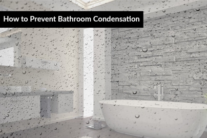 An image showing a bathroom and droplets of water as featured in How to Prevent Bathroom Condensation by heatandplumb.com