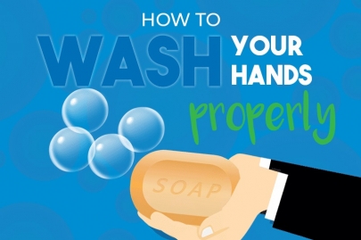 An images showing a cartoon hands with soap and bubbles as part of the blog post by heatandplumb.com How To Wash Your Hands Properly | Article Image