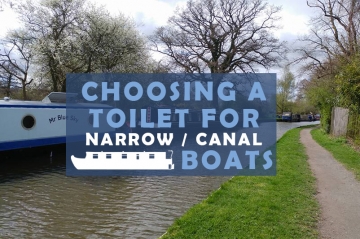 Image showing a narrowboat in the background as part of the choosing toilets for a canal boat blog post by heatandplumb.com