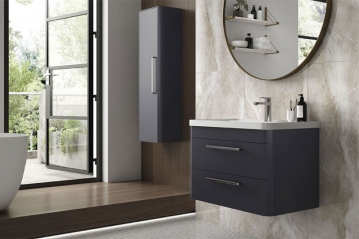 A roomset shot of the Hudson Reed Solar range in Indigo Blue