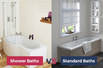 shower baths versus standard baths on the heatandplumb blog  | Article Image