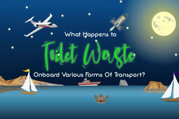 An image showing various forms of transport such as a rocket, plane and ships to go with the article by heatandplumb.com for what happens to toilet waste onboard various forms of transport