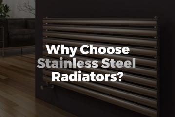 An image showing a stainless steel radiator with text from the article by heatandplumb explaing why to choose stainless steel radiators for your heating!  | Article Image