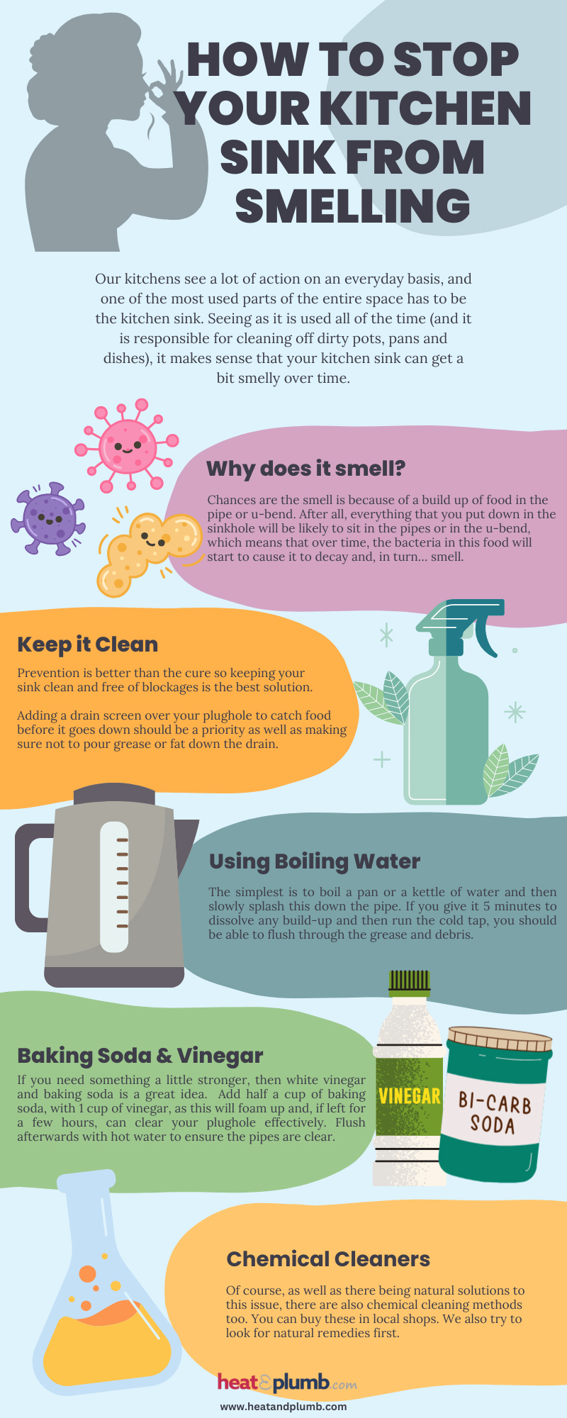 How to stop your kitchen sink from smelling - Infographic