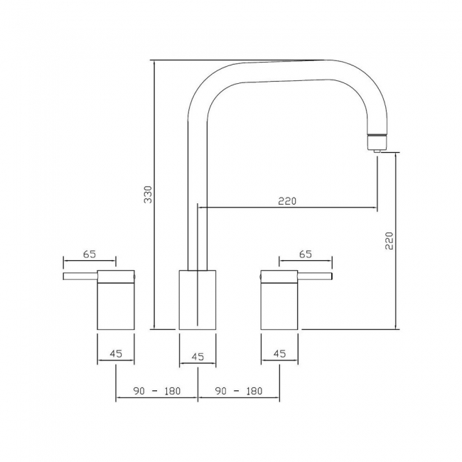 Abode Profile 4 IN 1 3 Part Kitchen Sink Mixer Tap with Proboil.4E Tank - Matt Black