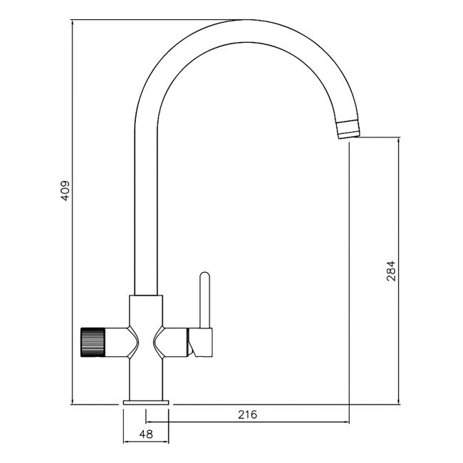 Abode Puria Aquifier Kitchen Sink Mixer Tap - Matt Black