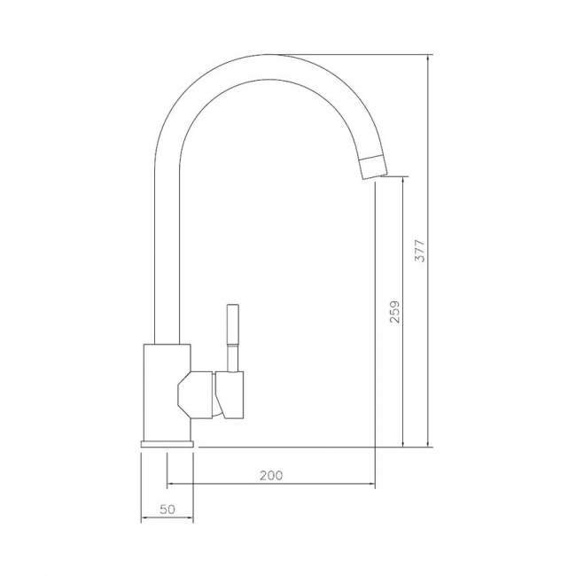 Abode Sway Single Lever Kitchen Sink Mixer Tap - Stainless Steel