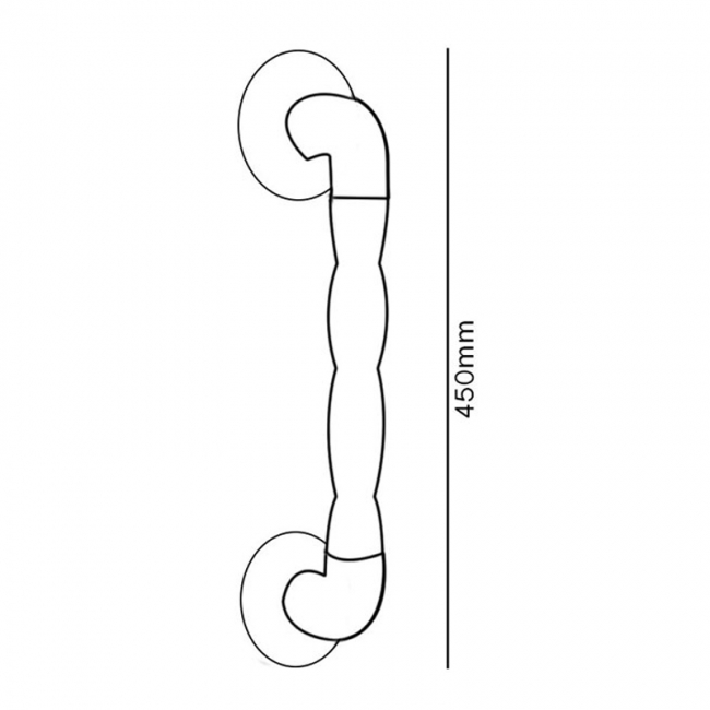 AKW 1600 Series Natural Grip 32mm Diameter Straight Grab Rail 450mm Length - White