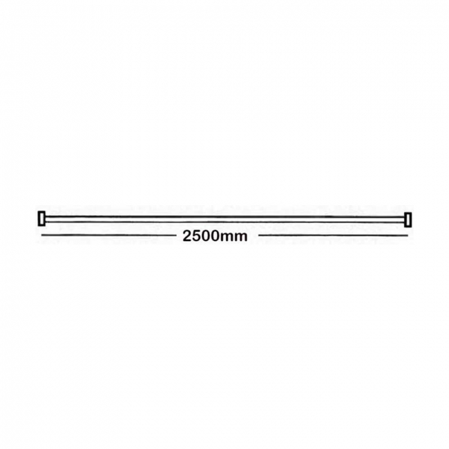 AKW Bendy Shower Curtain Rail and 2 Drop Rods 2500mm Wide - White