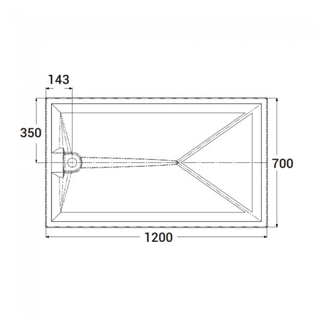 AKW Braddan Anti-Slip SMC Rectangular Shower Tray 1200mm x 700mm