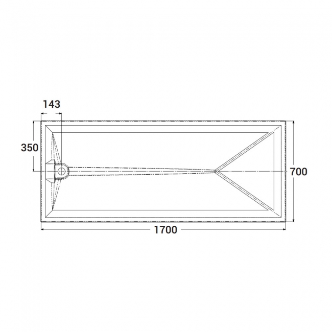 AKW Braddan Anti-Slip GRP Rectangular Shower Tray 1700mm x 700mm
