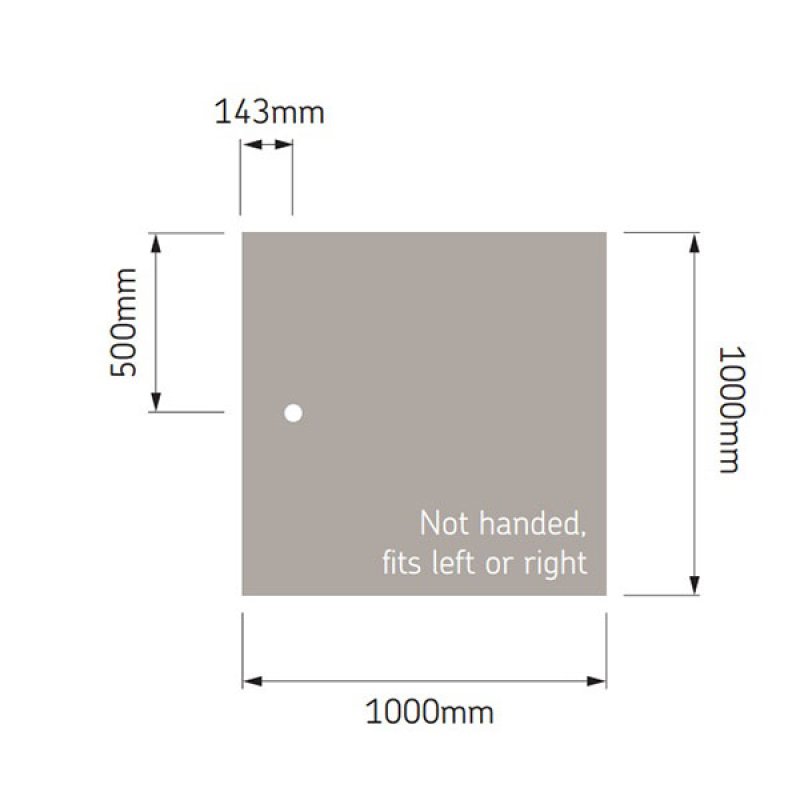 AKW Braddan Square Shower Tray, 1000mm x 1000mm, Non-Handed