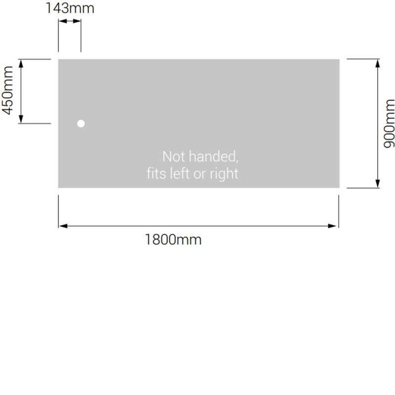 AKW Braddan Rectangular Shower Tray 1800mm x 900mm - Non-Handed