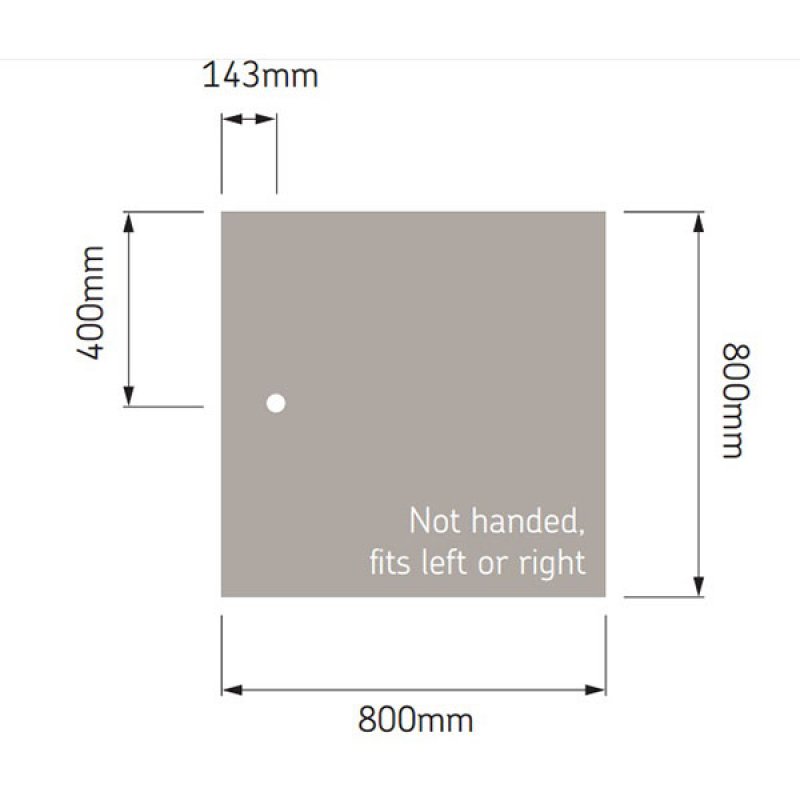AKW Braddan Square Shower Tray, 800mm x 800mm, Non-Handed