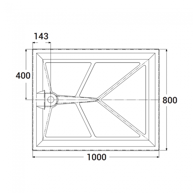 AKW Braddan Rectangular Shower Tray, 1000mm x 800mm - Non Handed