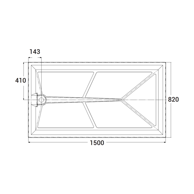 AKW Braddan Rectangular Shower Tray, 1500mm x 820mm - Non Handed