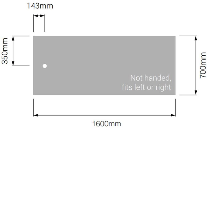 AKW Braddan Rectangular Shower Tray 1600mm x 700mm - Non-Handed