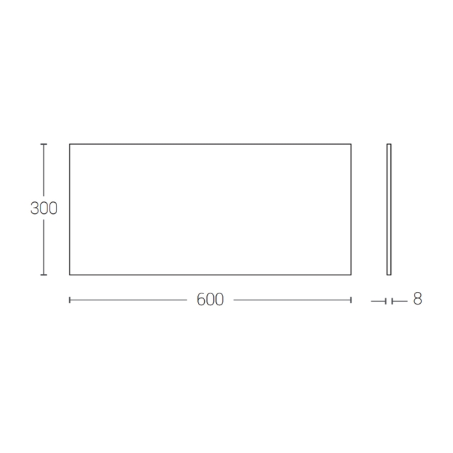 AKW Flat Coloured Tiles 600mm x 300mm - Salerno Grey (Box of 10)  | Dimension Image