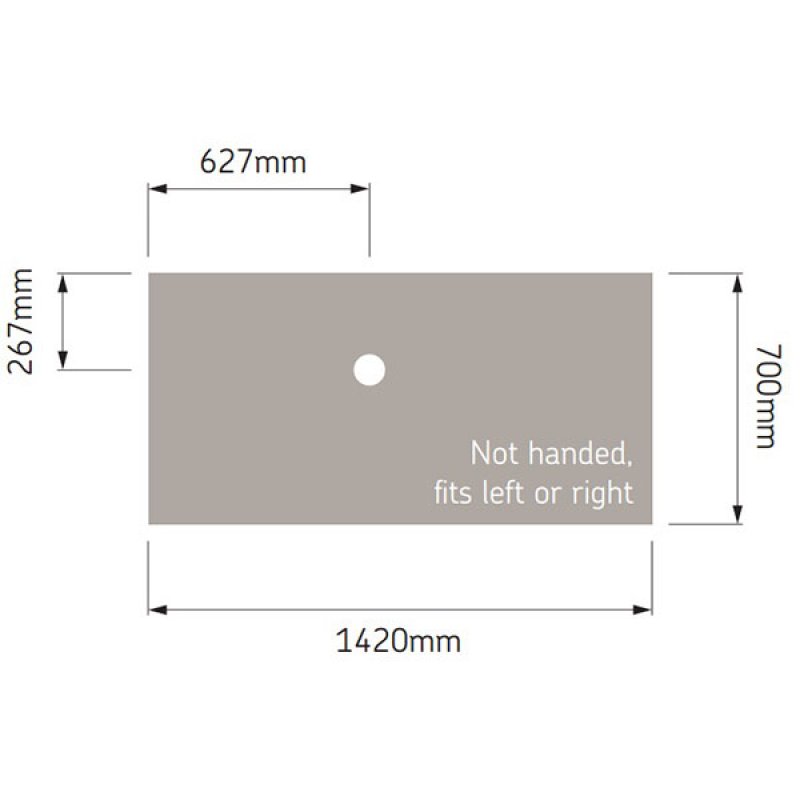 AKW Low Profile Anti-Slip Rectangular Shower Tray 1420mm x 700mm