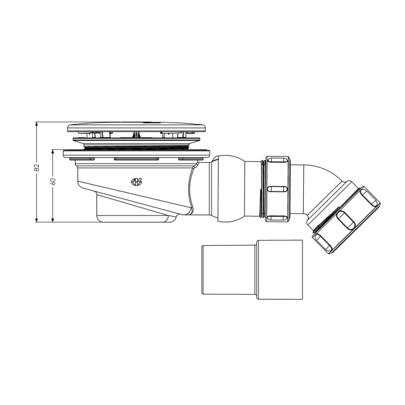 AKW Low Depth GW90 Gravity Shower Waste