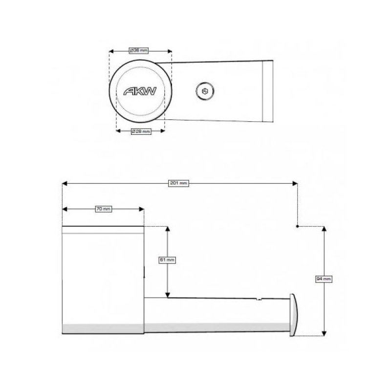 AKW Onyx Toilet Roll Holder - White/Chrome