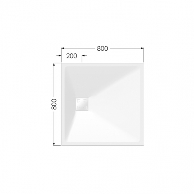AKW Onyx Exclusif Square Shower Tray 800mm x 800mm - White