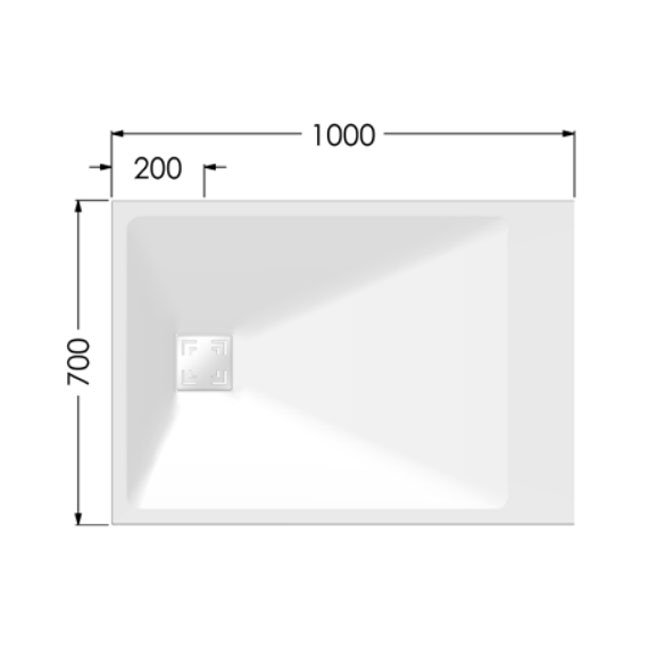 AKW Onyx Exclusif White Slate Effect Rectangular Shower Tray 1000mm x 700mm