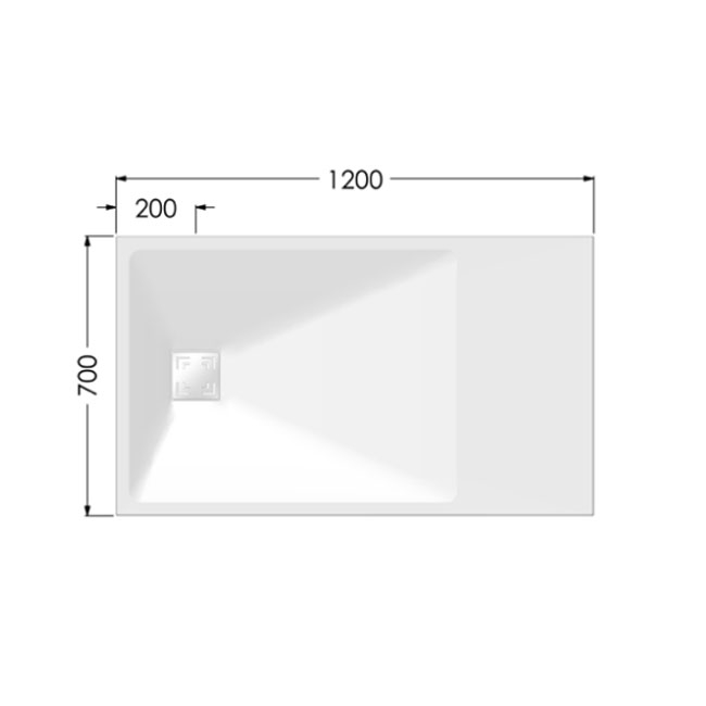 AKW Onyx Exclusif White Slate Effect Rectangular Shower Tray 1200mm x 700mm