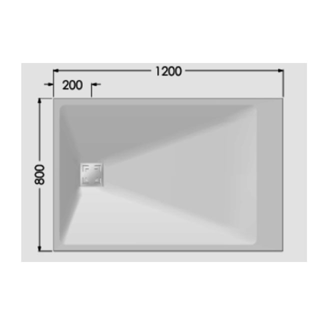 AKW Onyx Exclusif Black Slate Effect Rectangular Shower Tray 1200mm x 800mm  | Dimension Image