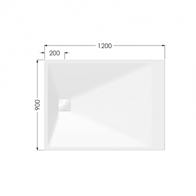 AKW Onyx Exclusif White Slate Effect Rectangular Shower Tray 1200mm x 900mm