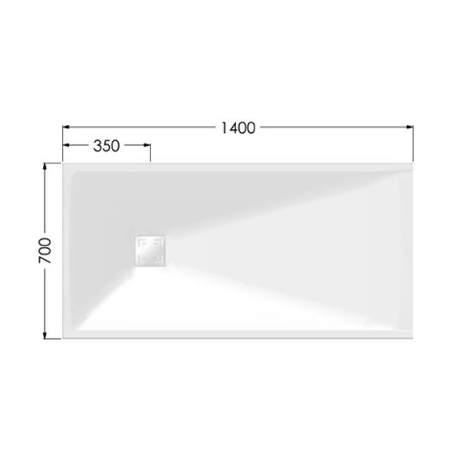 AKW Onyx Exclusif White Slate Effect Rectangular Shower Tray 1400mm x 700mm