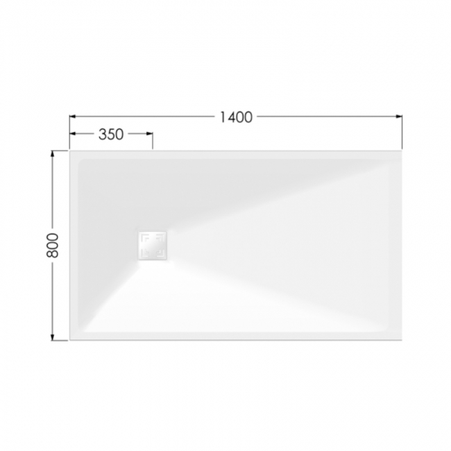 AKW Onyx Exclusif Rectangular Shower Tray 1400mm x 800mm - White