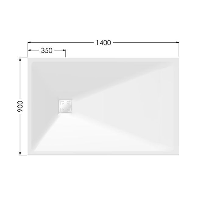 AKW Onyx Exclusif White Slate Effect Rectangular Shower Tray 1400mm x 900mm