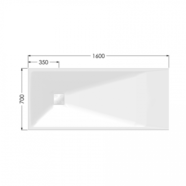 AKW Onyx Exclusif White Slate Effect Rectangular Shower Tray 1600mm x 700mm