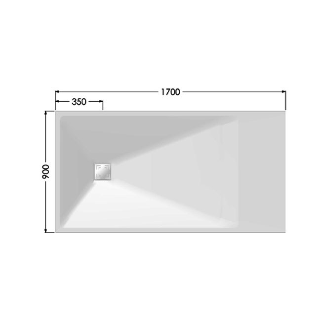 AKW Onyx Exclusif White Slate Effect Rectangular Shower Tray 1700mm x 900mm
