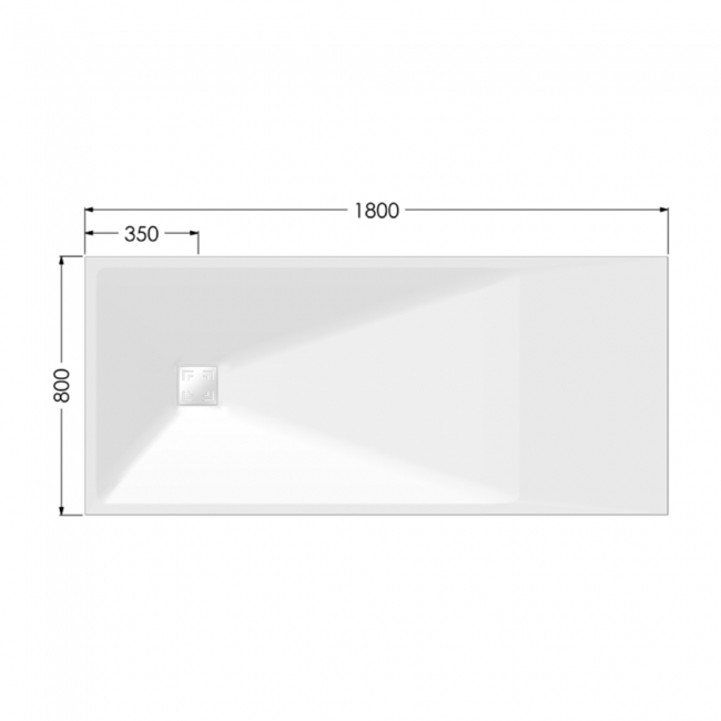 AKW Onyx Exclusif White Slate Effect Rectangular Shower Tray 1800mm x 800mm