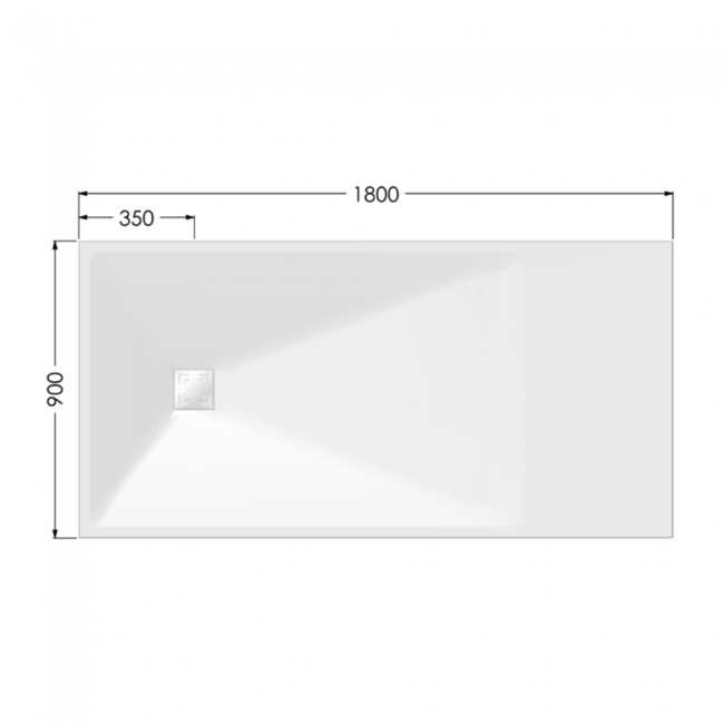 AKW Onyx Exclusif White Slate Effect Rectangular Shower Tray 1800mm x 900mm