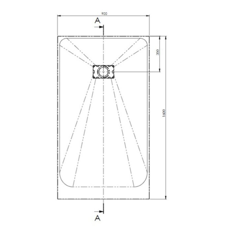 AKW Onyx Shower Tray 1600mm x 900mm 11860