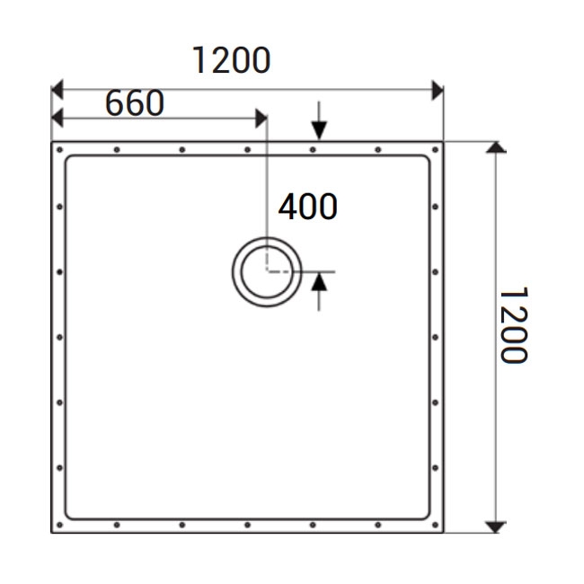 AKW ShowerDec Square Wet Room Floor Former Tray 1200mm x 1200mm
