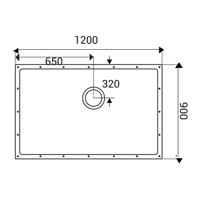AKW ShowerDec Rectangular Wet Room Floor Former Tray 1200mm x 900mm  | Dimension Image