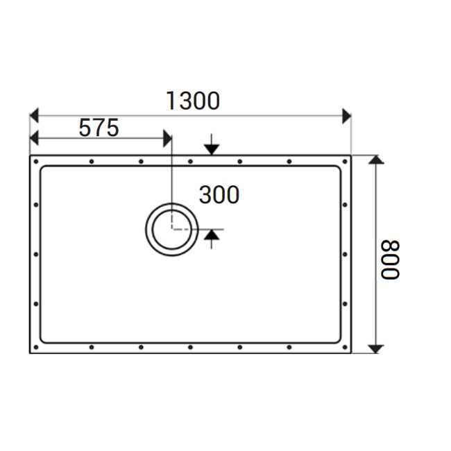 AKW ShowerDec Rectangular Wet Room Floor Former Tray 1300mm x 800mm