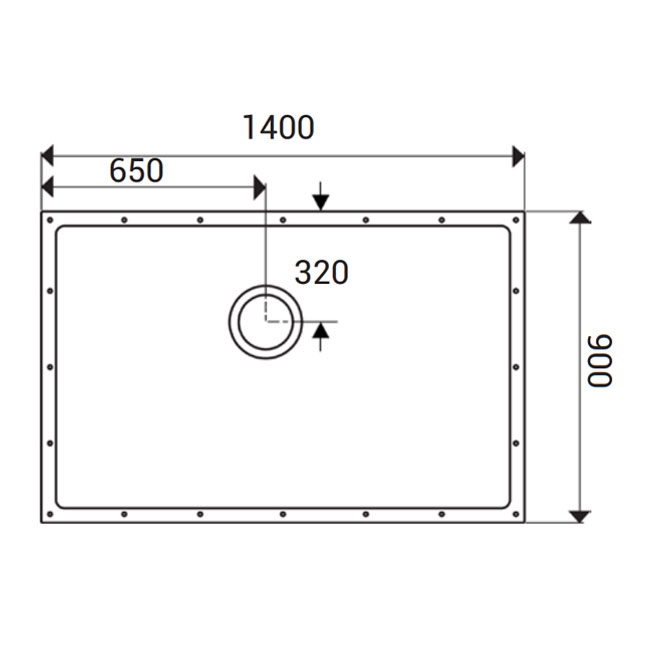 AKW ShowerDec Rectangular Wet Room Floor Former Tray 1400mm x 900mm  | Dimension Image