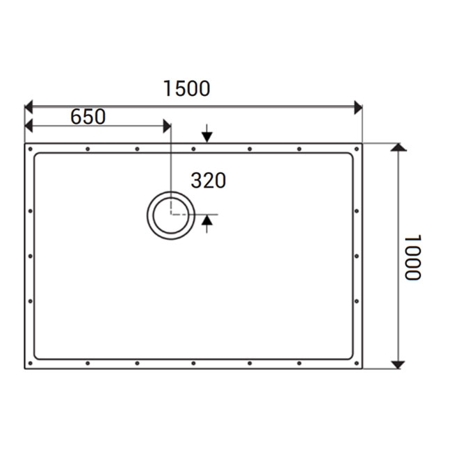AKW ShowerDec Rectangular Wet Room Floor Former Tray 1500mm x 1000mm