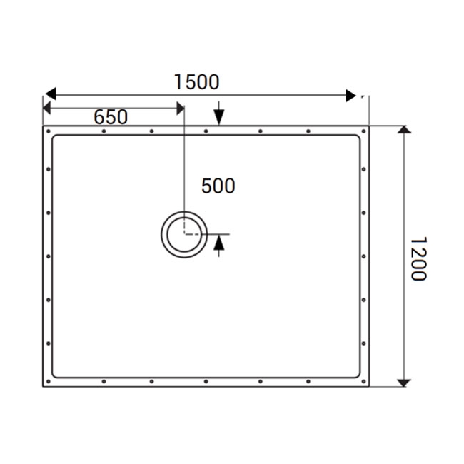 AKW ShowerDec Rectangular Wet Room Floor Former Tray 1500mm x 1200mm