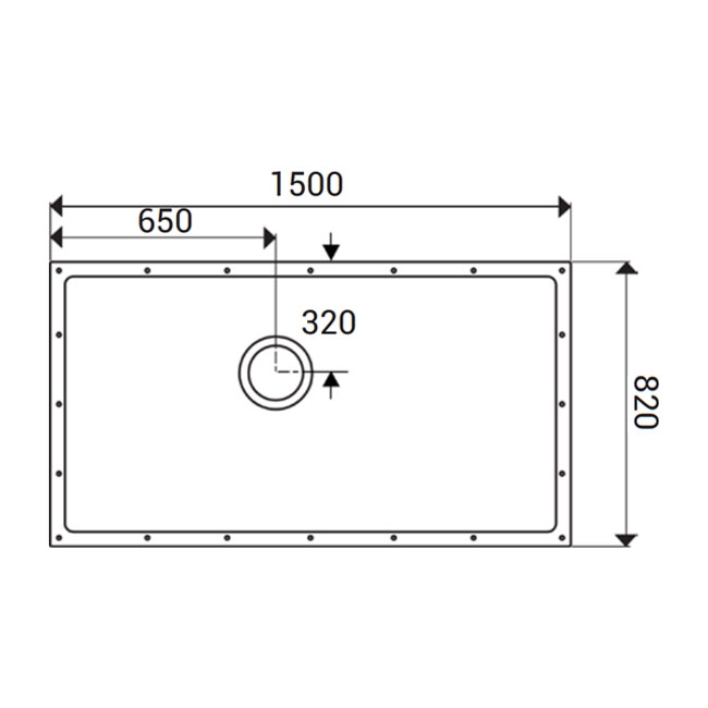 AKW ShowerDec Rectangular Wet Room Floor Former Tray 1500mm x 820mm