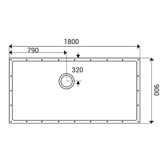 AKW ShowerDec Rectangular Wet Room Floor Former Tray 1800mm x 900mm  | Dimension Image