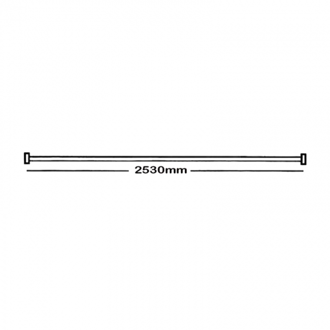 AKW Silverdale Straight Shower Curtain Rail Including Fitting 2530mm Wide - Silver