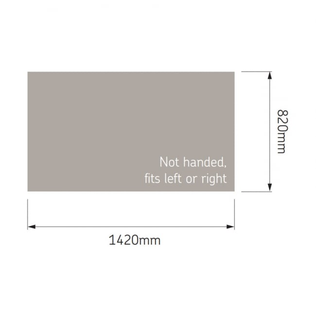 AKW Sulby Unbreachable Floor Rectangular Shower Tray 1420mm x 820mm (inc Waste)