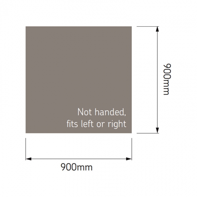 AKW Sulby Unbreachable Floor Square Shower Tray 900mm x 900mm (inc Waste)